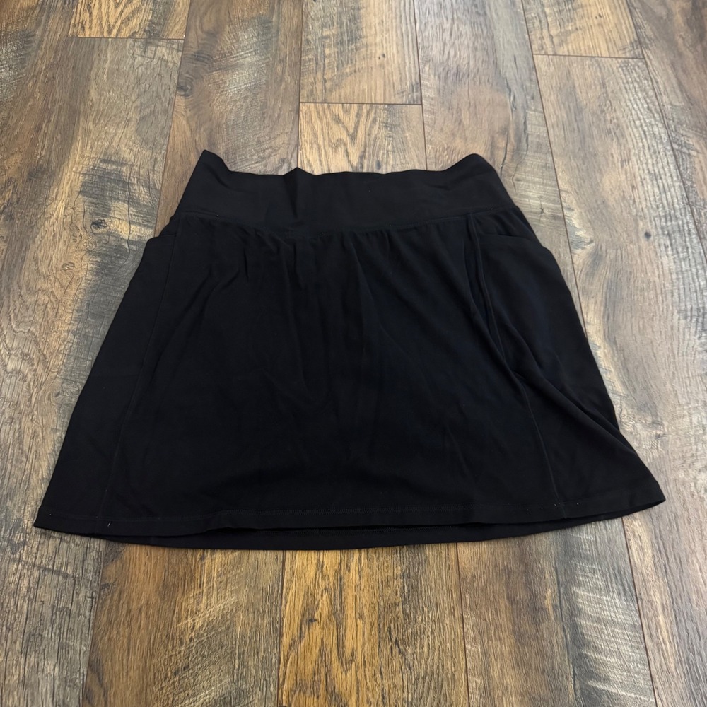 Athleta Salutation Stash Pocket Skort Black Tennis Golf Skirt Women M Activewear